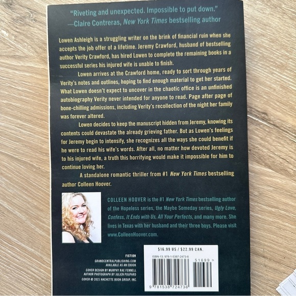 Colleen Hoover Verity book - Picture 3 of 5